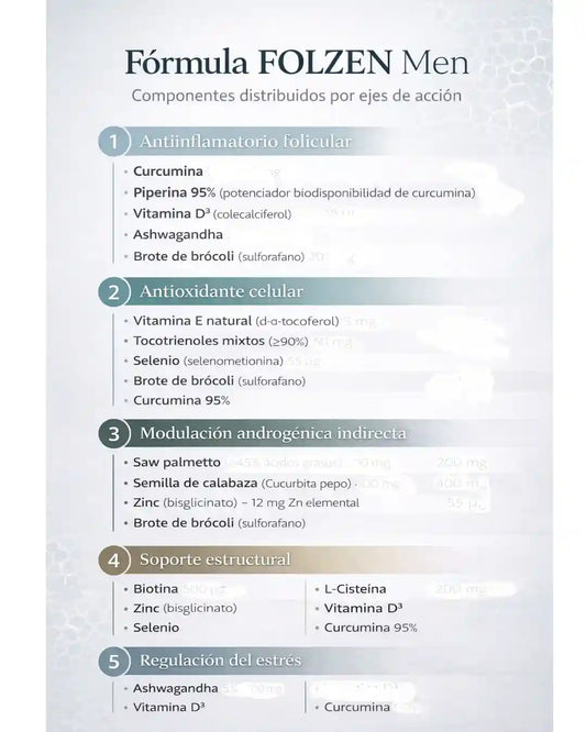 FOLZEN Men – Apoyo nutricional avanzado para la salud capilar masculina